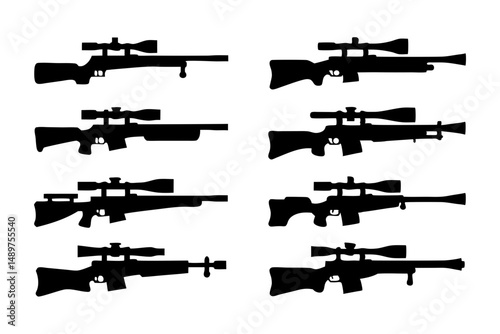 Advanced Sniper Rifle Silhouette for Training Manuals vector illustration