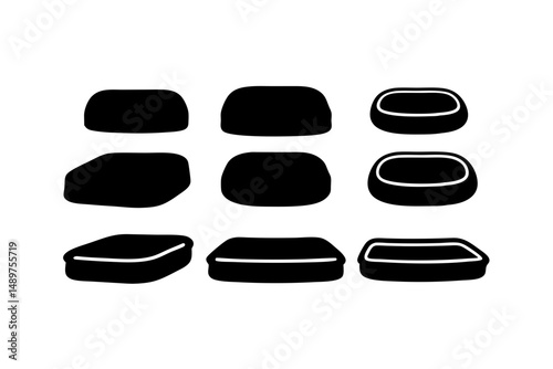 Bar Soap Silhouette for Hygiene Product Designs vector illustration