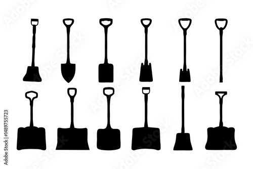 Modern Snow Shovel Silhouette for Innovative Designs vector illustration
