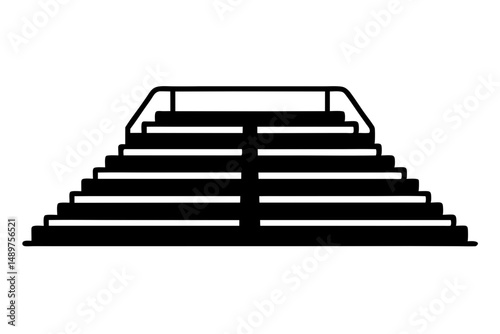 Vintage Staircase Silhouette for Historical Projects vector illustration
