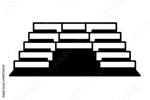 Detailed Staircase Silhouette for Instructional Materials vector illustration