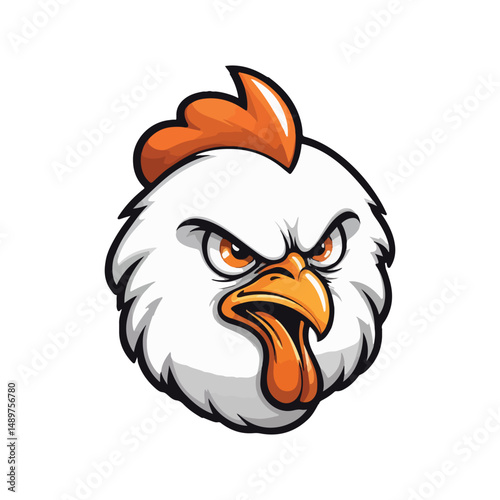 vector illustration of a mascot cartoon chicken rooster