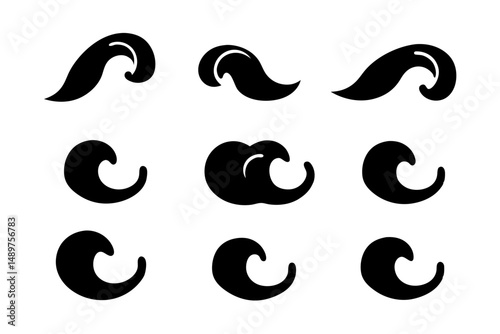 Black Wave Silhouette for Coastal Branding vector illustration  