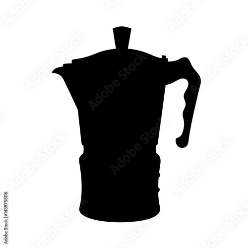 Cooking pot filled to the brim silhouette vector illustration