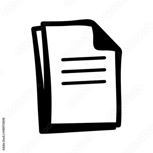 Document or paper sheet silhouette vector illustration