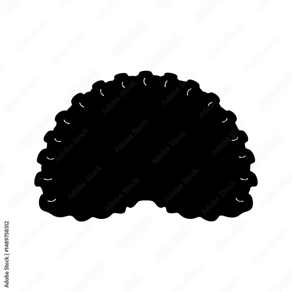 Fototapeta premium Frilly scalloped heap mound silhouette vector illustration