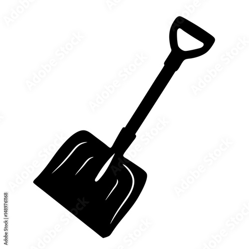 Snow shovel silhouette vector illustration