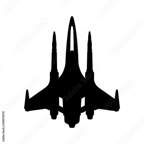 Spaceship ready for space silhouette vector illustration
