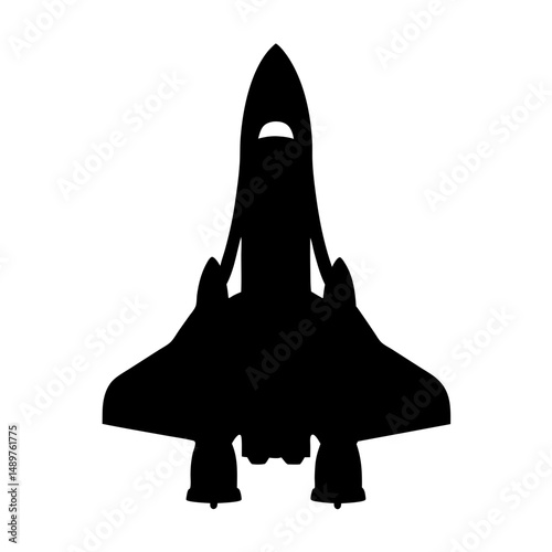 Spaceship ready for space silhouette vector illustration