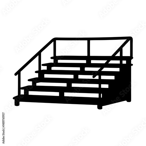 Staircase or bleacher illustration silhouette vector illustration
