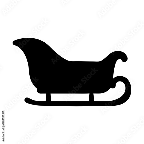 Vintage style Christmas sleigh silhouette vector illustration