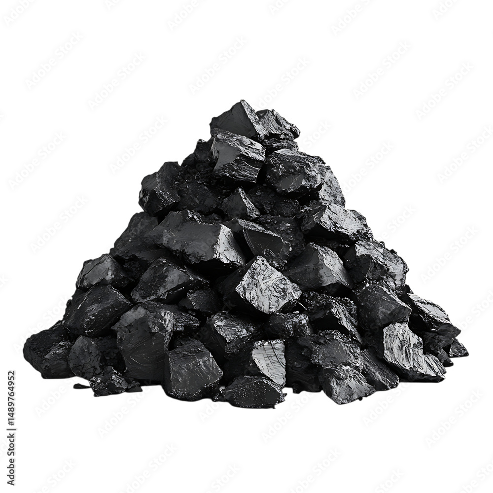 Obraz premium Clumped black coal pile 
