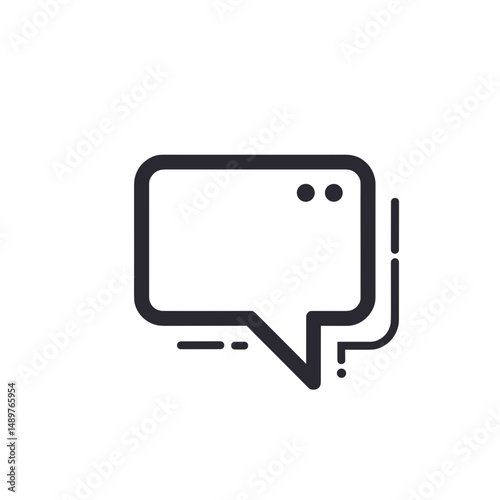 Simple speech bubble in black and white for messaging apps