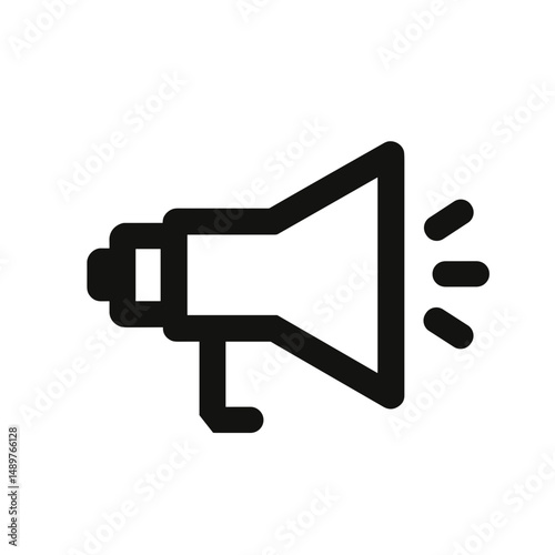Loudspeaker black icon, for announcements and marketing