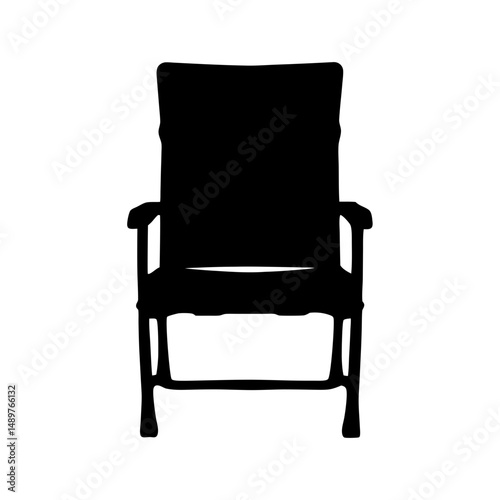 Portable chair silhouette for camping and outdoor leisure vector illustration