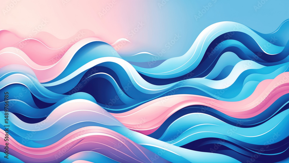 Fototapeta premium Colorful Layered Waves Background