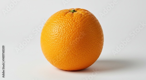 Fresh Whole Orange Isolated on White Background

