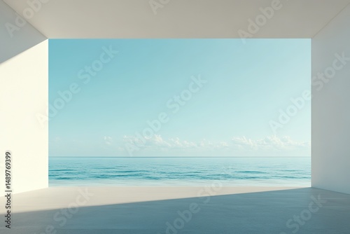 A large open space with a view of the ocean