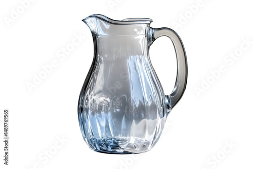 A vintage glass pitcher shimmering in the light reminiscent of summer refreshments and family on transparent background