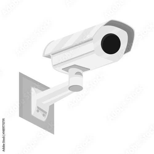 Security CCTV Camera Vector, Surveillance System Illustration