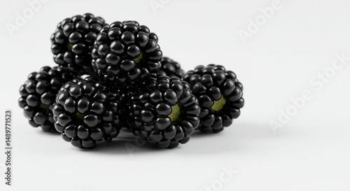 Fresh Blackberries Isolated on White Background
