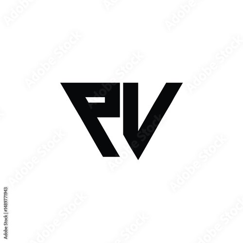 Free Download PV monogram logo design letter text name symbol monochrome logotype alphabet character simple logo - GFXLoad