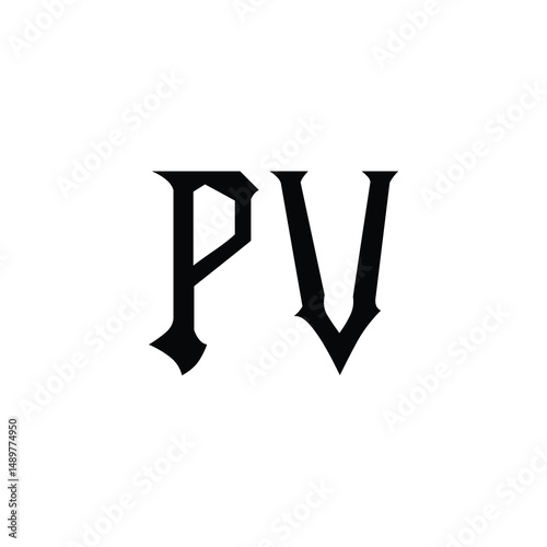 PV monogram logo design letter text name symbol monochrome logotype alphabet character simple logo