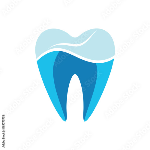 Transparent Dental Symbol in Glass Style Abstract Tooth