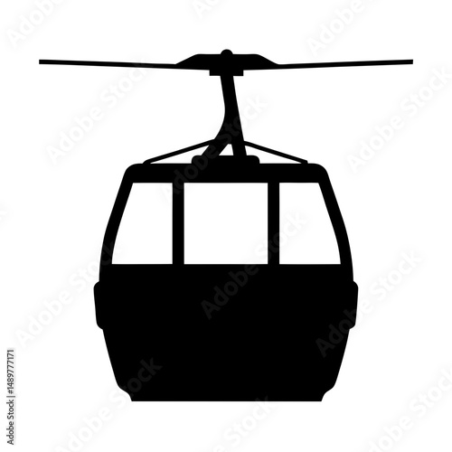 Gondola Cable Car Lift Silhouette Vector Illustration