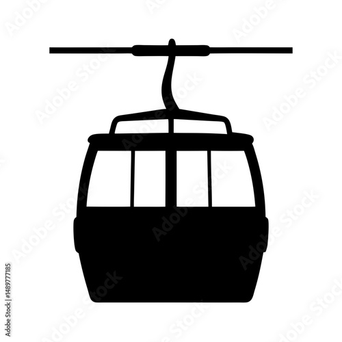 Gondola Cable Car Lift Silhouette Vector Illustration