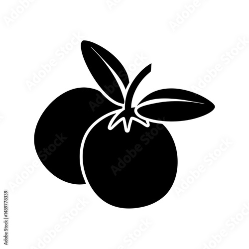 Blueberry Fruit Minimalist Silhouette Vector Illustration