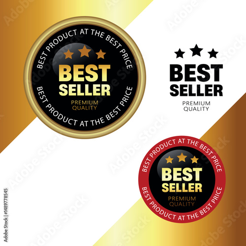 golden best seller label for business purpose
