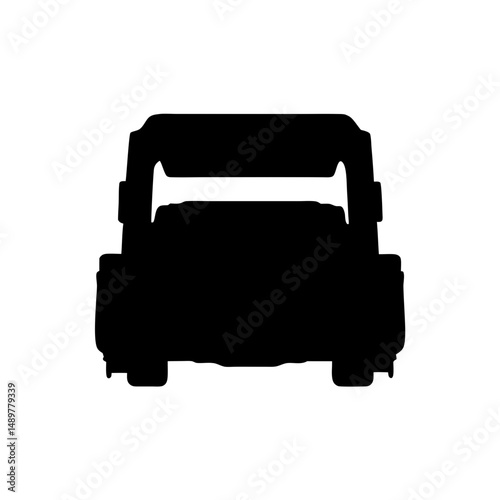 Concrete Mixer Truck Isolated on White Silhouette Vector Illustration
