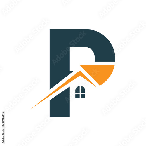 Free Download Real estate house combined with English Alphabet logo Design. - GFXLoad
