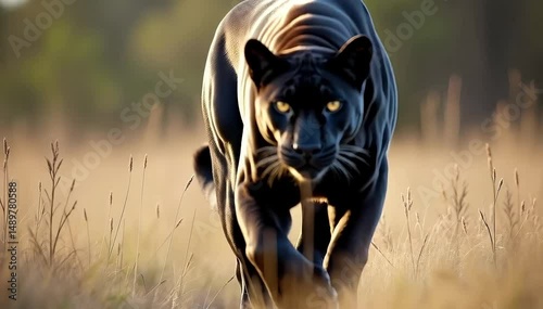 Intense Gaze: Black Panther in the Wild