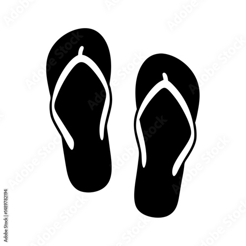 Flip flops pair on white background vector illustration