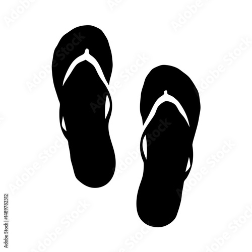 Flip flops pair on white background vector illustration
