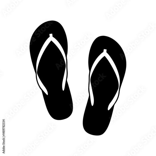 Flip flops pair on white background vector illustration
