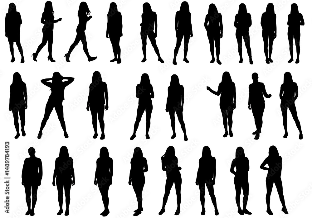 Fototapeta premium Silhouette Serenade: A Study in Poses