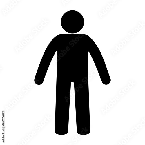 Minimalist pedestrian walking symbol silhouette vector illustration