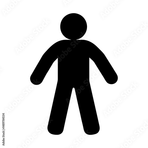 Minimalist pedestrian walking symbol silhouette vector illustration