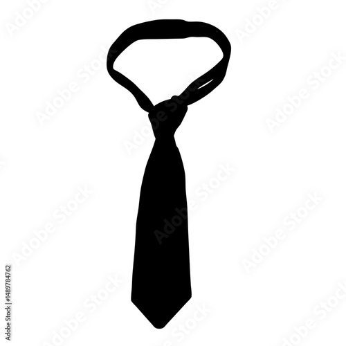 Simple black tie silhouette vector illustration