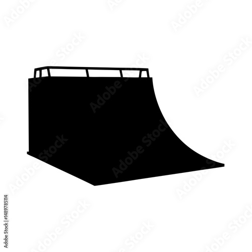 Silhouette of skate ramp for extreme sports vector illustration