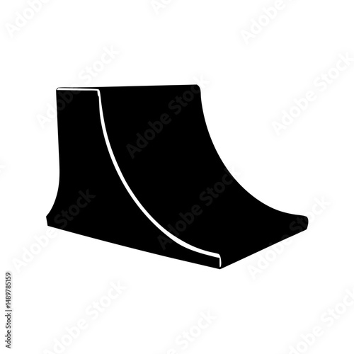 Silhouette of skate ramp for extreme sports vector illustration