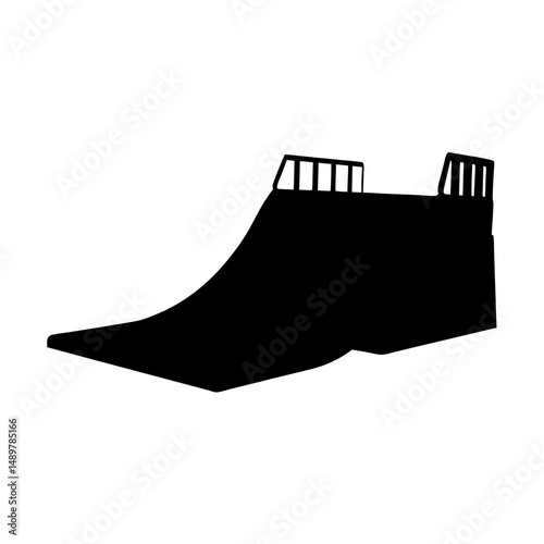 Silhouette of skate ramp for extreme sports vector illustration