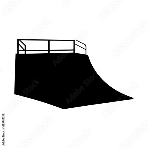 Silhouette of skate ramp for extreme sports vector illustration