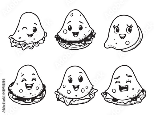 Omelette line art vector illustration