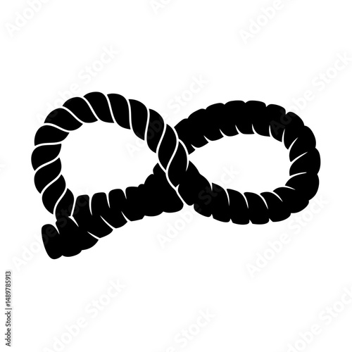 Rope coil in stylized silhouette vector illustration