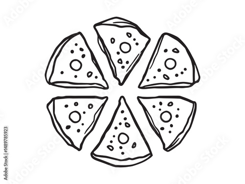 Omelette line art vector illustration