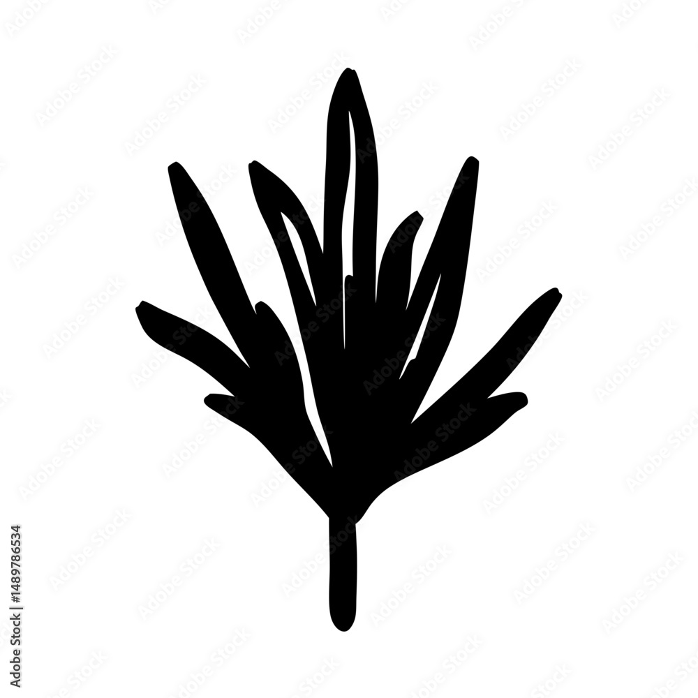 Fototapeta premium Yucca flower silhouette in minimal vector style vector illustration